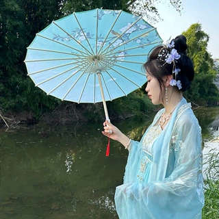 新中式绸布梨花油纸伞蹈道具汉服伞演出装饰旗袍走秀古典古风舞