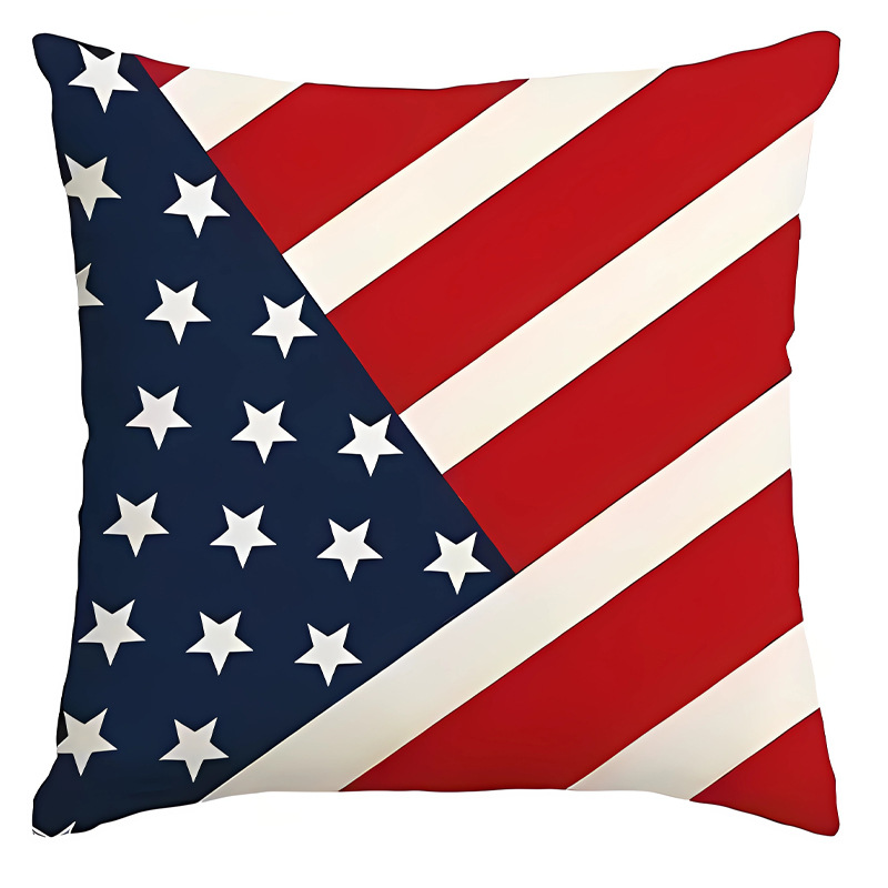 Transfronterizo Día de la Independencia de Amazon impresión lino almohada funda aniversario para celebrar el hogar vestido almohada funda mayorista