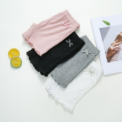 Children's underwear 2021 summer new pattern baby Anti emptied Thin section Add file Safety trousers Wood ear girl Leggings