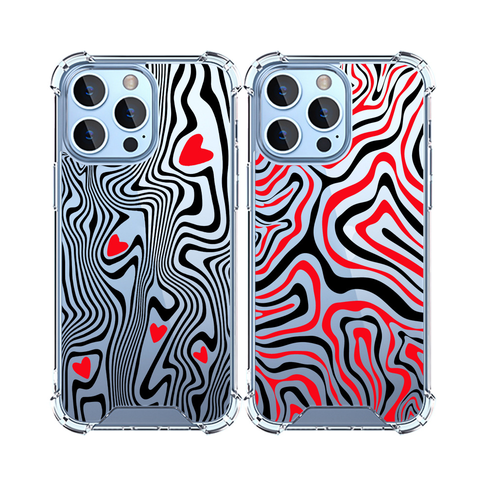 50g Weight iPhone Applicable Brands Phone Cases Classification Pc, tpu Material Waves Pattern Simple Style Style Pc Tpu Waves Simple Style Phone Cases Phone Accessories 9