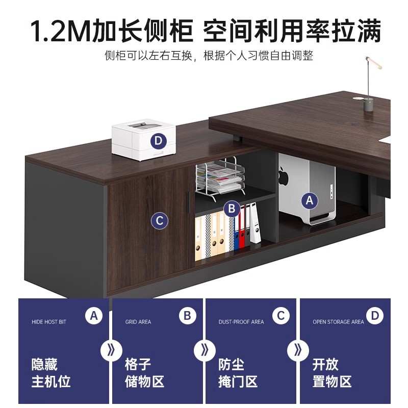 Mesa de escritorio Mesa de jefe Mesa de oficina individual Mesa de escritorio Mesa de computadora de escritorio Mesa de liderazgo de lujo Mesa de gerente ejecutivo