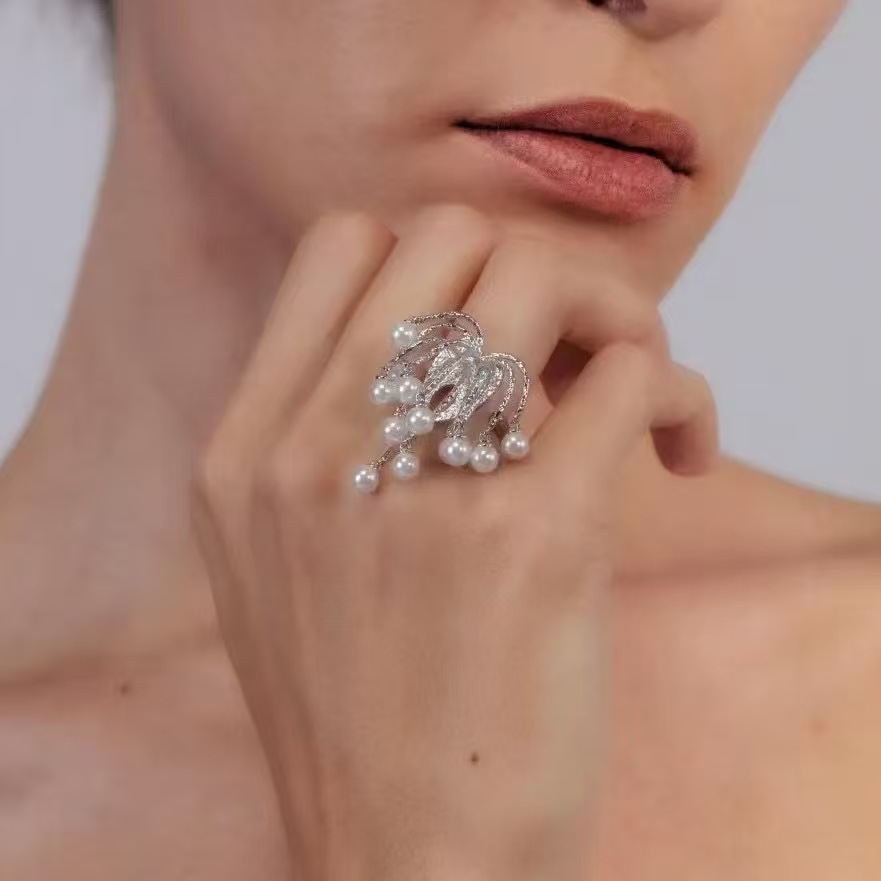 Bague Femme Perle D'eau Douce Vintage Et Élégante Réglable_voghion.com