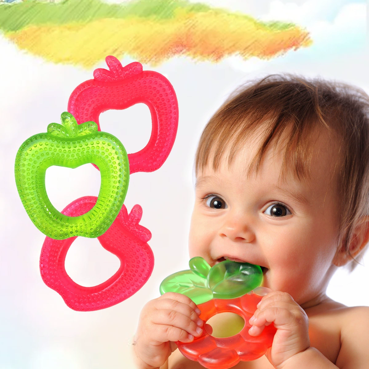 Children's silicone chewy teether for correct bite