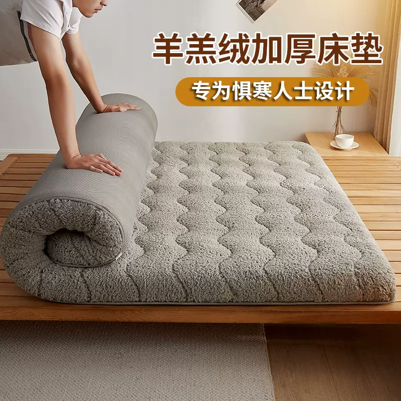 羊羔绒床垫软垫家用榻榻米垫冬季加厚学生宿舍单人保暖冬天床褥垫