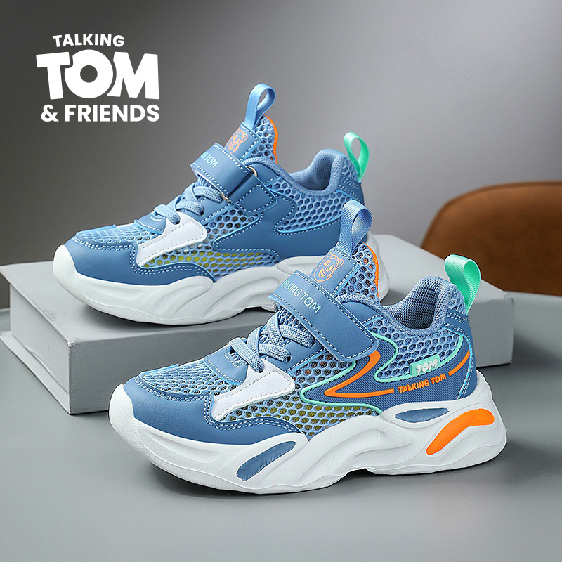 Zapatos para niños Tom Cat 2025 verano nuevo estilo zapatos deportivos de malla para niños para estudiantes de primaria zapatos para correr ligeros al por mayor físico