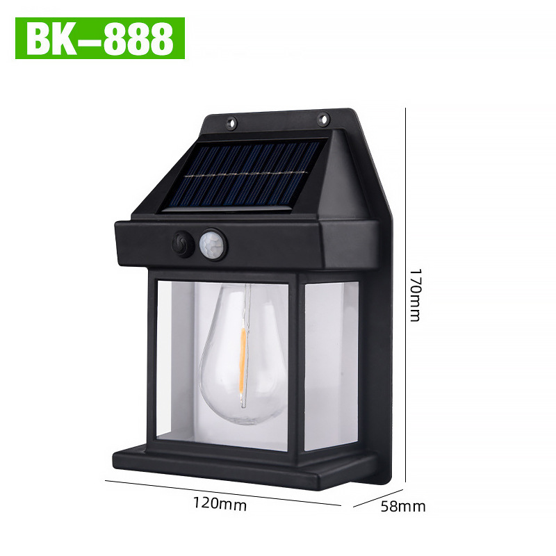 Transfronterizos solar exterior lámpara de pared inducción humana tres modo lámpara de pared de alambre de tungsteno iluminación de jardín villa luz de noche image 7