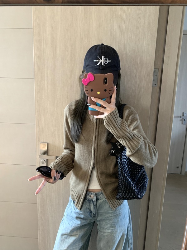 韩系初秋短款拉链外套女春秋季2025新款早秋穿搭毛衣针织开衫上衣|undefined