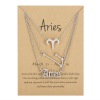 Zodiac signs, necklace, chain, brand retro set with letters, jewelry, 3 piece set, Amazon