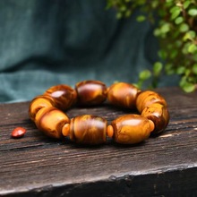 厂家直供龙涎香仿海抹香鲸灰琥珀鼓珠手串单圈男士生日礼物