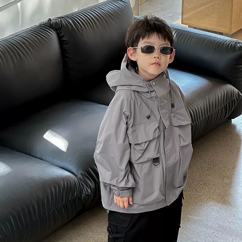 男童时尚外套2025秋季新款儿童韩版宽松拉链衣服中小童春秋上衣潮