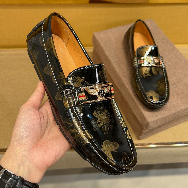 Mark Gucci French Luxury High-End Men's Business Casual Leather Shoes Fashionable Versatile Loafers Driving Loafers Mark Gucci French Luxury High-End Men's Business Casual Leather Shoes Fashionable Versatile Loafers Driving Loafers