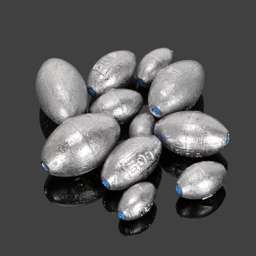 Wholesale enough to pass through the heart olive lead pendant grooved olive fishing weight Lua bait lead ceramic plastic core olive lead pendant