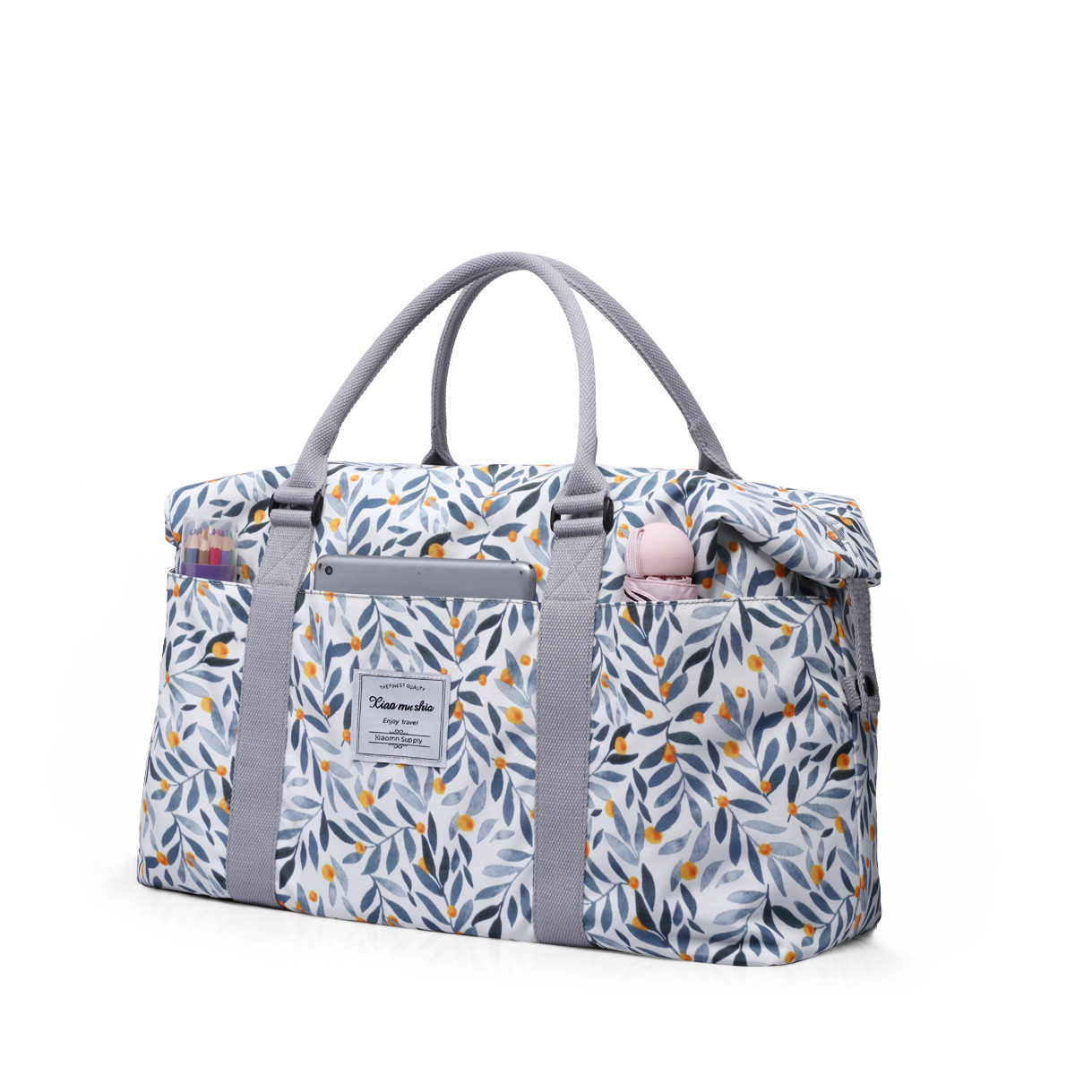 韩版印花旅行包女士大容量手提行李包短途出差旅游袋收纳待产大包