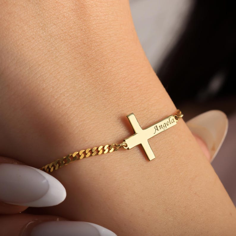 Etsy Cross-Border 304 Stainless Steel DIY English Name Cross Bracelet Cuban Nk Letter Engraved Bracelet Wholesale Etsy Cross-Border 304 Stainless Steel DIY English Name Cross Bracelet Cuban Nk Letter Engraved Bracelet Wholesale