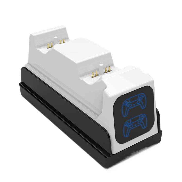 Adecuado para PS5 manejar cargador rápido contacto cargador de doble asiento manija del juego accesorios de base de carga con pantalla de luz