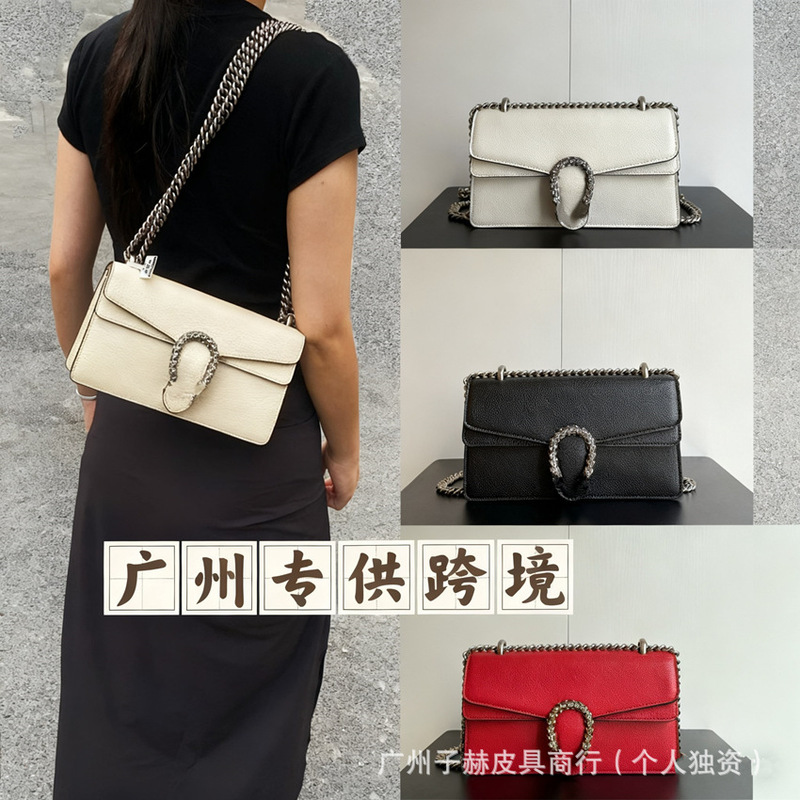 Foreign Trade Cross-Border Supply New Dionysus Dionysus Bag Medium Shoulder Diagonal Chain Bag Genuine Leather Tiger Head Women's Bag Foreign Trade Cross-Border Supply New Dionysus Dionysus Bag Medium Shoulder Diagonal Chain Bag Genuine Leather Tiger Head Women's Bag