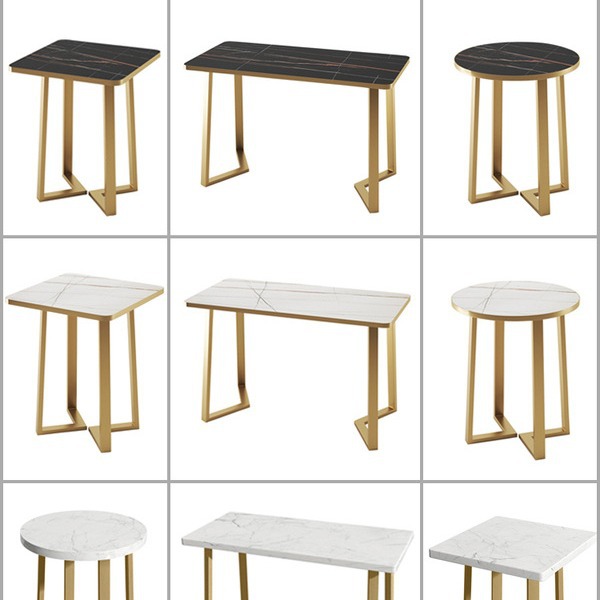 Mesa de Comedor Redonda Grande de Pizarra para Restaurante de Hot Pot, Mesas y Sillas de Restaurante de Lujo Ligero Comercial, Mesa Redonda Pequeña para Restaurante de Comida Rápida