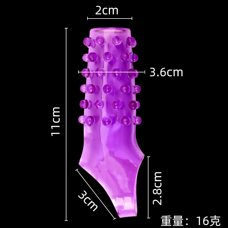 Textured TPE Penis Sleeve Condom with Studded Surface and Foreskin Blocker Design — detail image 7
