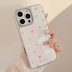 金メッキ適用 Apple 15 Pro Max 携帯電話ケース iPhone 16 カラフルな落書き 17 電気メッキシルバー 14 レジン加工 Huawei