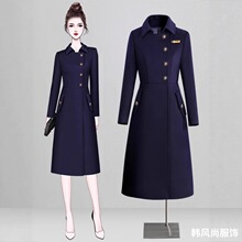 职业毛呢外套女冬季新款加厚保暖置业顾问呢子大衣酒店前台工作服