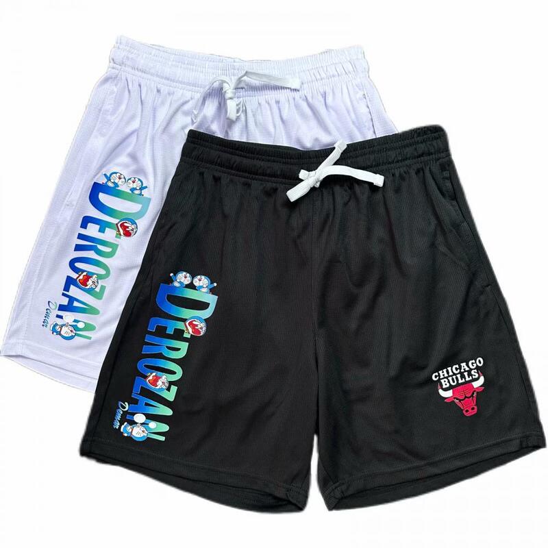 Nba Bulls Derozan Doraemon Joint Printed Mesh Shorts American Basketball Sports Wide