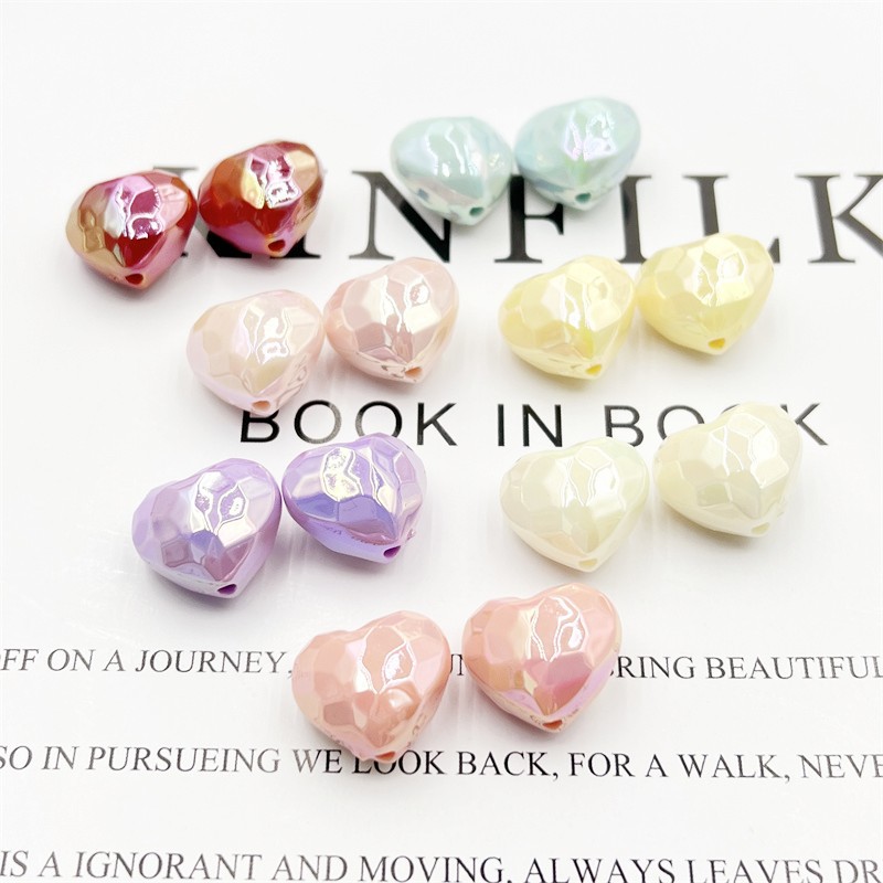 15g Weight 10 PCS/Package 17.5X18.5mm Hole 1~1.9mm Acrylic Heart Shape Smooth DIY Jewelry Accessories Beads