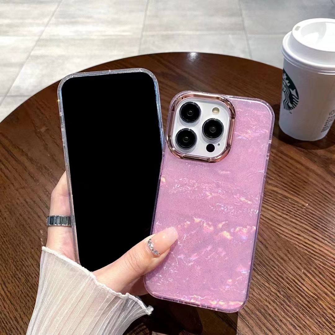 Shell brillo borde dorado IPhone16ProMax borde suave Apple 15PRO funda para teléfono móvil 14/13 suave