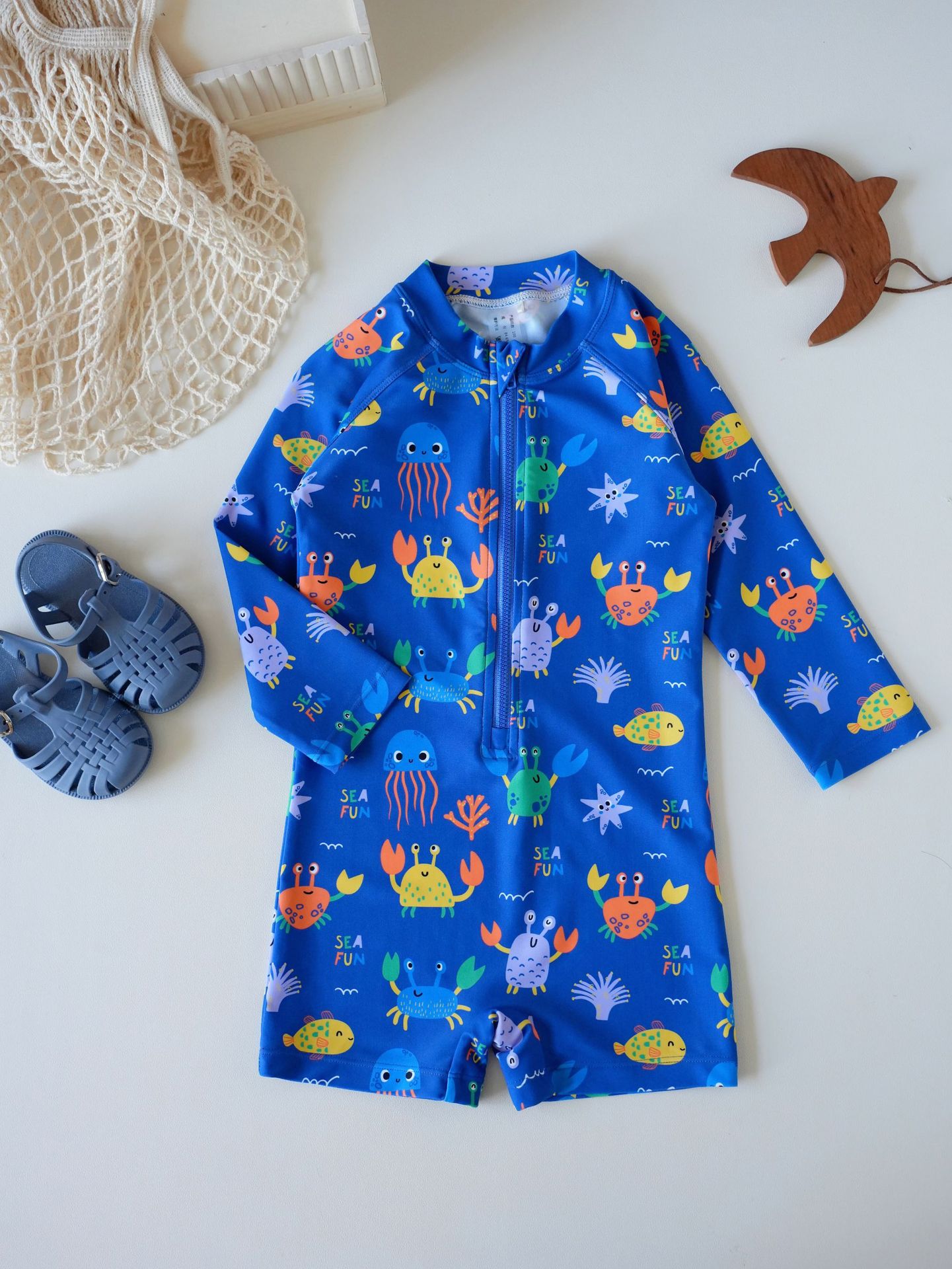 Protector solar para niños, traje de baño de secado rápido, traje de baño de vacaciones de una pieza de manga larga para niños de 25 años, traje de baño de aguas termales al por mayor