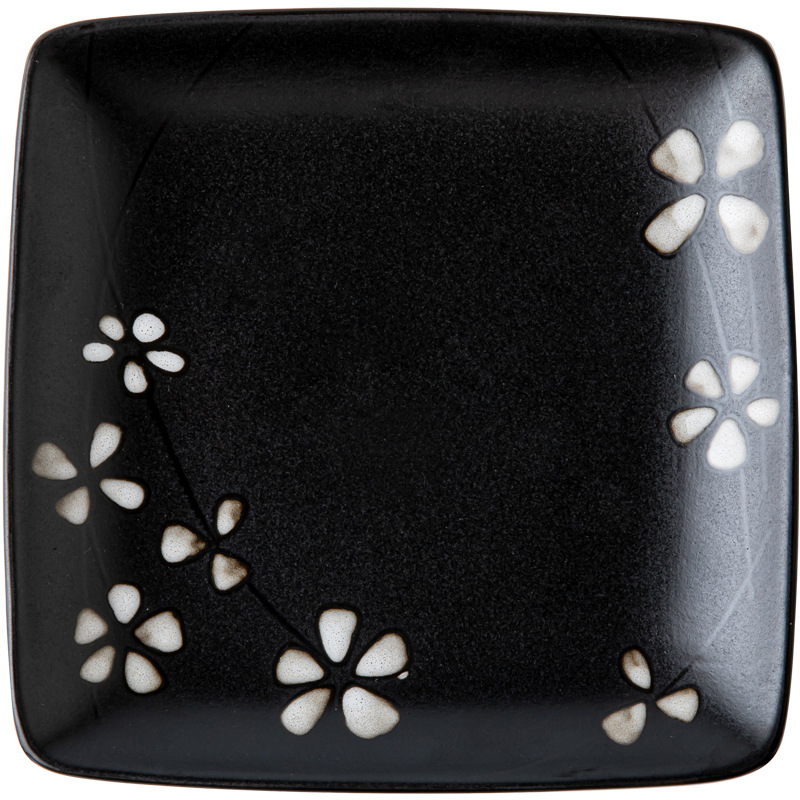 Platos de cerámica pintados a mano de alto valor, platos de platos caseros, platos de comida occidentales, platos de platos japoneses, exportación transfronteriza de cubiertos