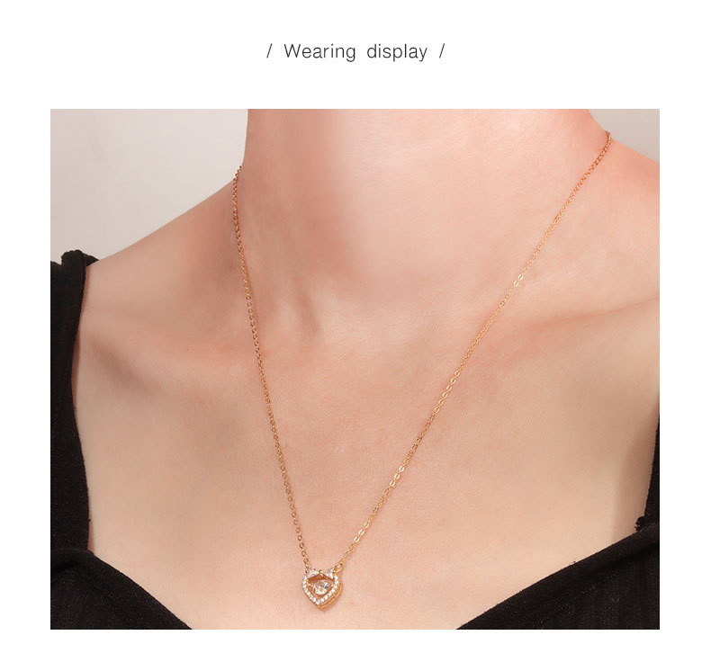 925 Sterling Silver Pendant Material 925 Sterling Silver Cable Chain Plating Heart Shape Pendant Necklace