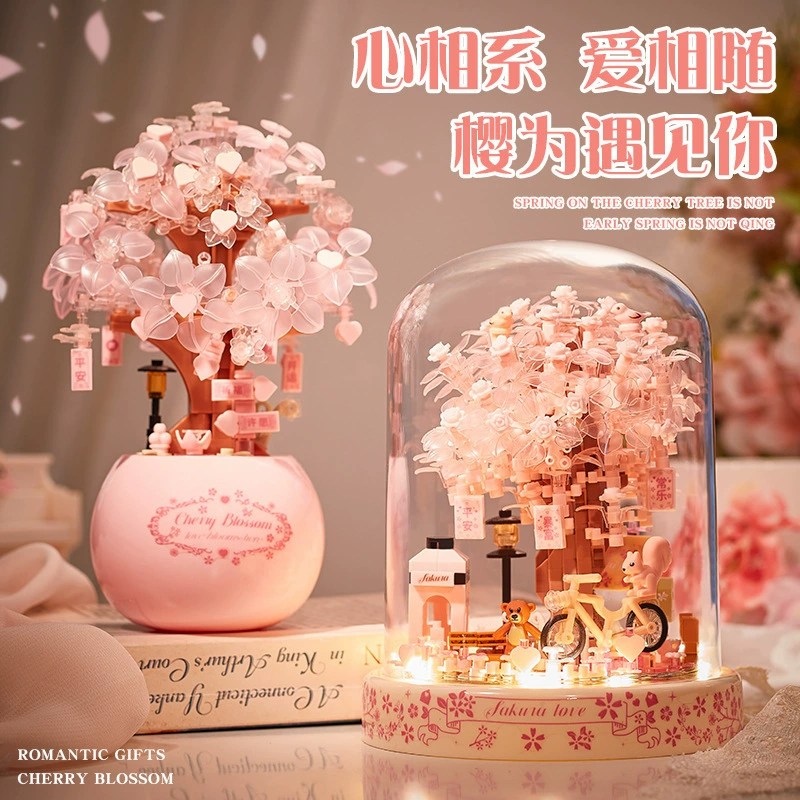 Constructor, brainteaser, handle for mother's day, DIY, bouquet, cherry tree, Birthday gift
