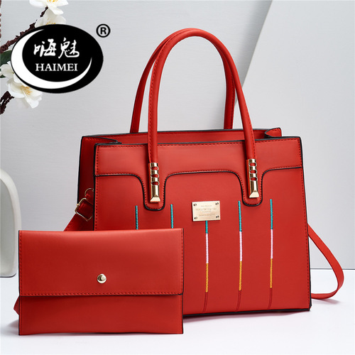 Cross-border foreign trade women's bag  new large bag European and American style handbag shoulder bag clutch two-piece set wholesale
