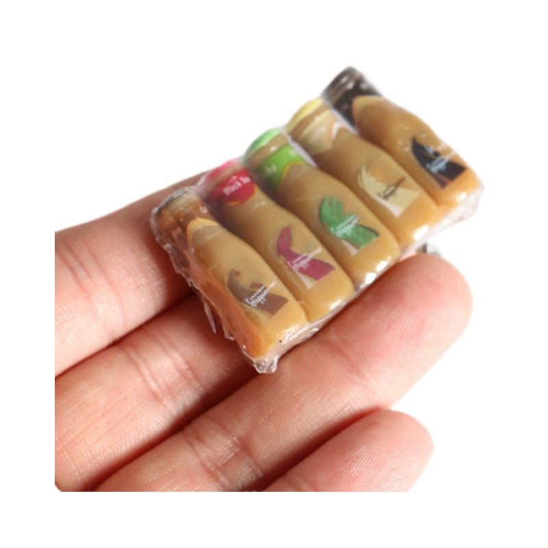 Miniature Dollhouse Bottles, Resin Mini Coffee Drink Accessories, 27 mm Height, Multi-Color