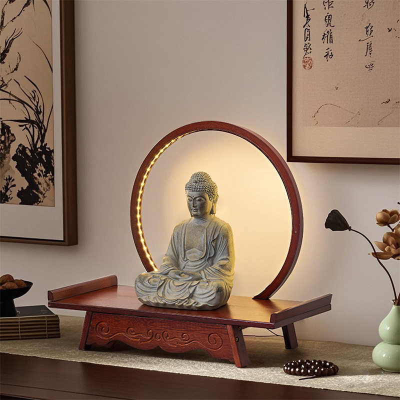 Buddhist Altar Table for Home Use, Non-Solid Wood Shrine for Offering, Multifunctional Small Shrine Stand H^