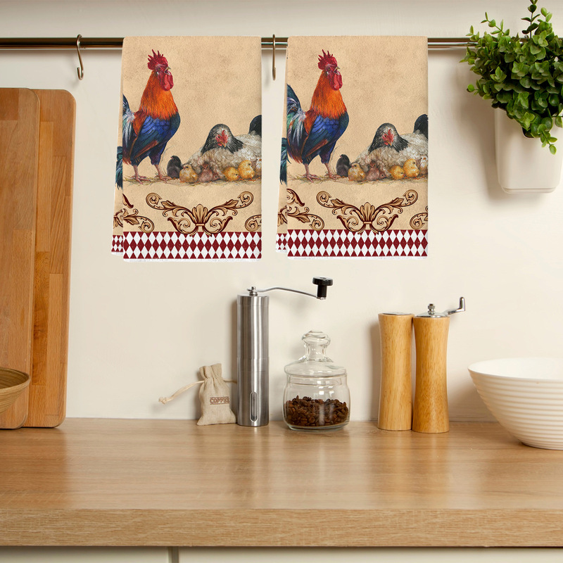 kitchen towel farmhouse vintage dish towel rustic style rag hand towel tea towel for christmas cock