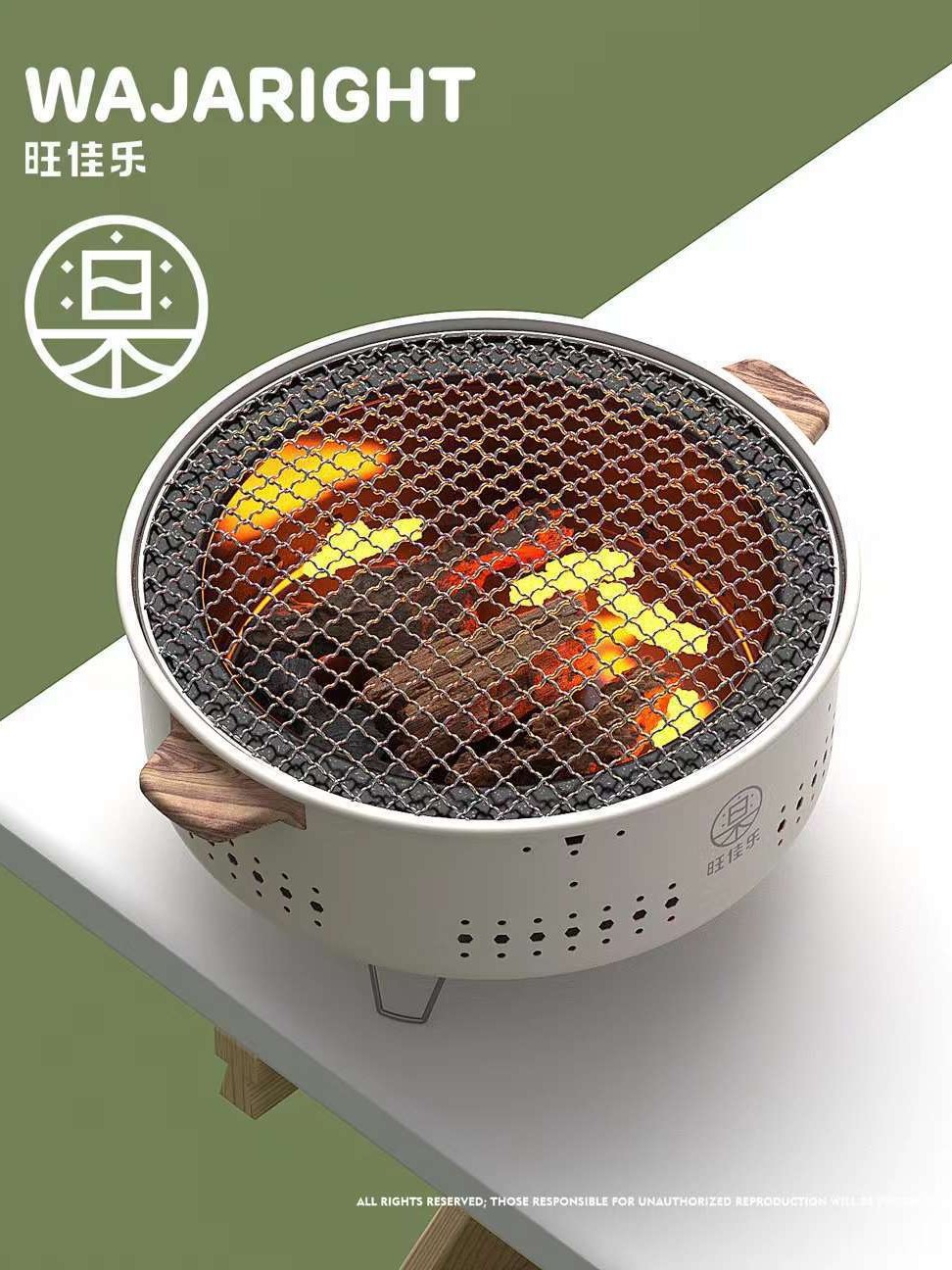 Campamento en el patio, cena familiar, estufa a la parrilla, brasero a la parrilla al estilo coreano, estufa de calefacción portátil al aire libre, estufa casera, té