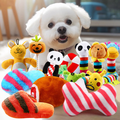 Pet dog toys: Squeaky, chew-resistant, and durable teddy & Bichon Frise caterpillar plush toy collection