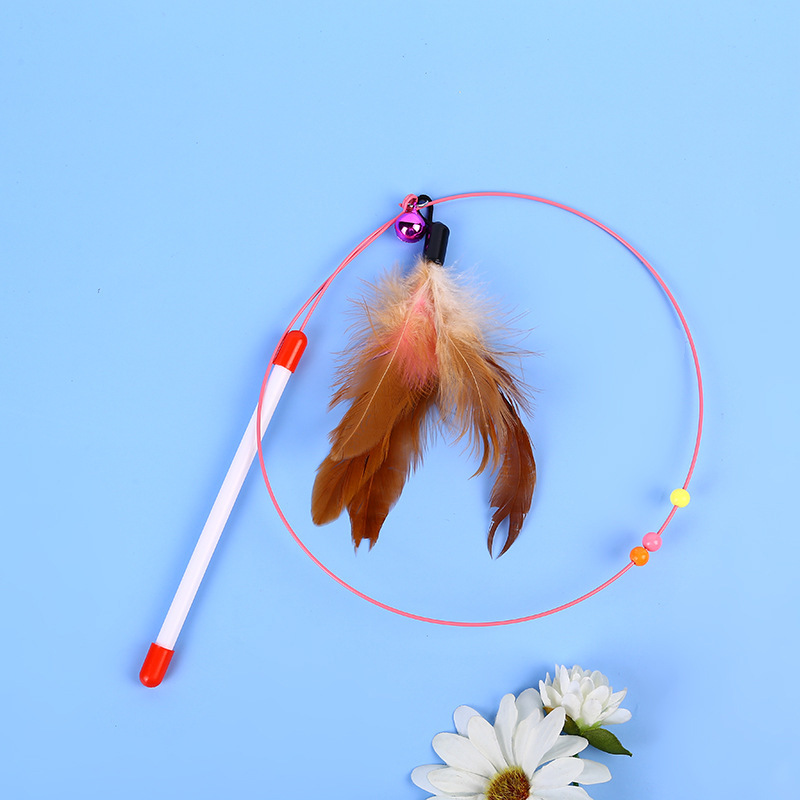 新製品推奨ワイヤー猫じゃらしおもちゃペット猫のおもちゃ毛虫ネズミ小魚羽鐘猫じゃらしおもちゃ|undefined