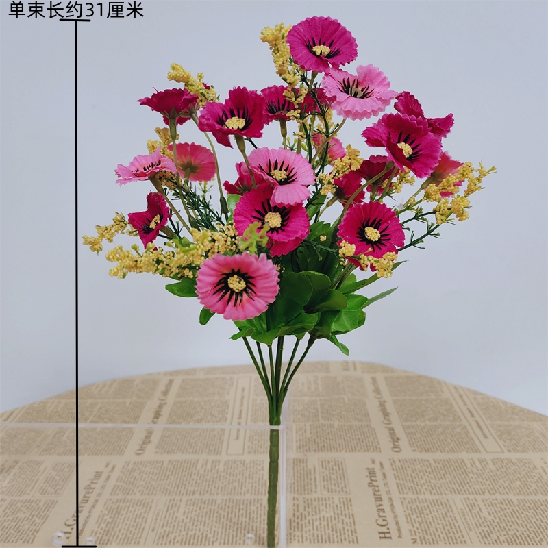 zh花玫瑰花摆设花束单支套装客厅装饰花艺塑料花绢花假花摆件|undefined