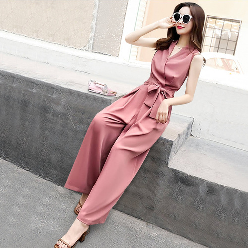 Women's Summer New Korean Style Elegant Fashion Goddess Style Pants Slimming Trendy Wide Leg Pants Set