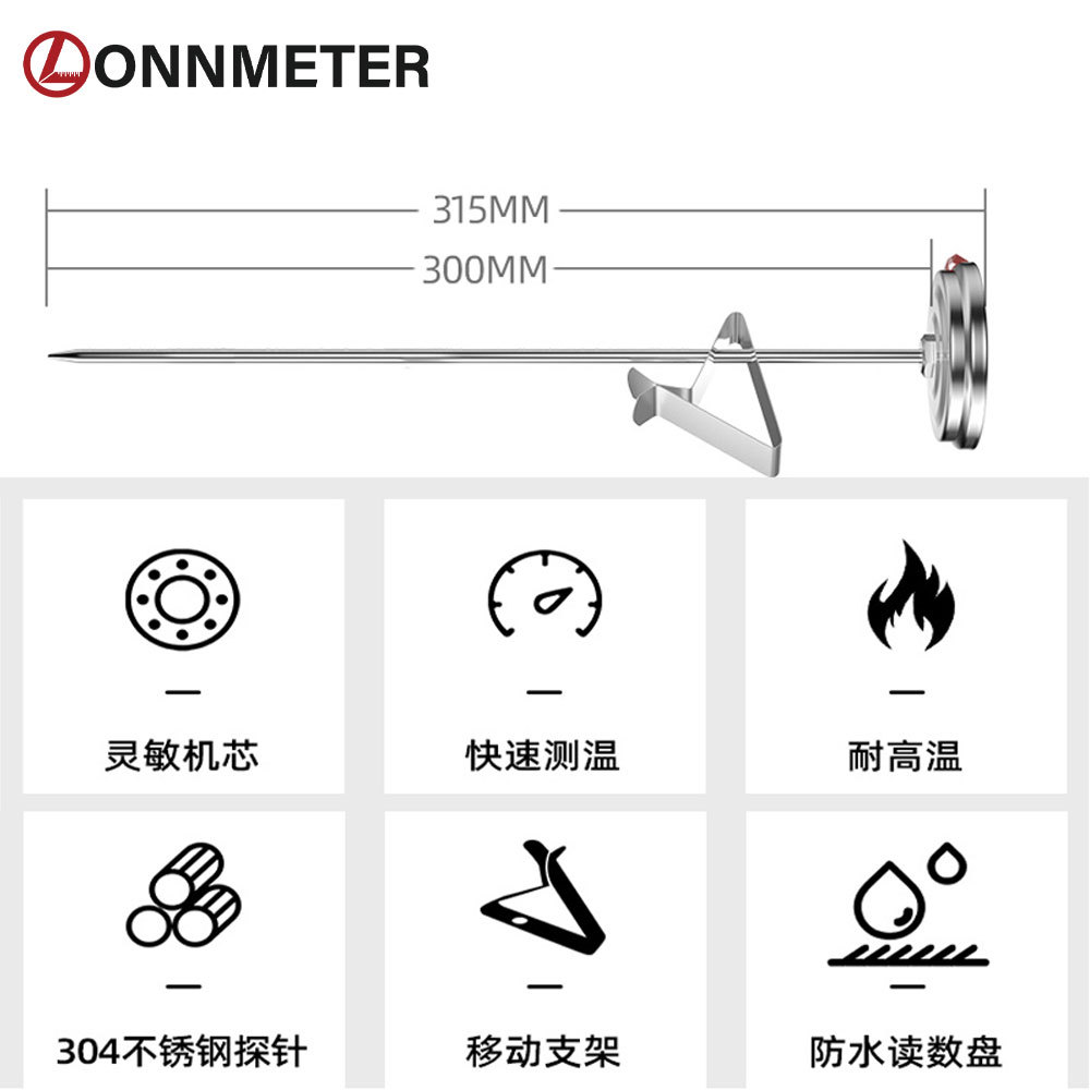304 acero inoxidable termómetro de freidura resistente a altas temperaturas accesorios de freidora termómetro de aceite de cocina horneador de alimentos image 2