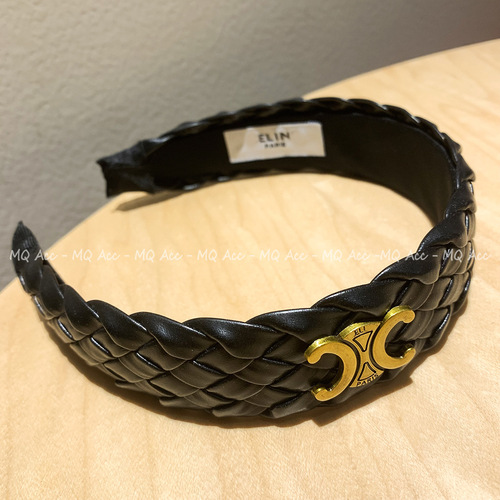 French-style new Arc de Triomphe woven headband wide headband CEL letter fashion retro face-saving hair accessory for women