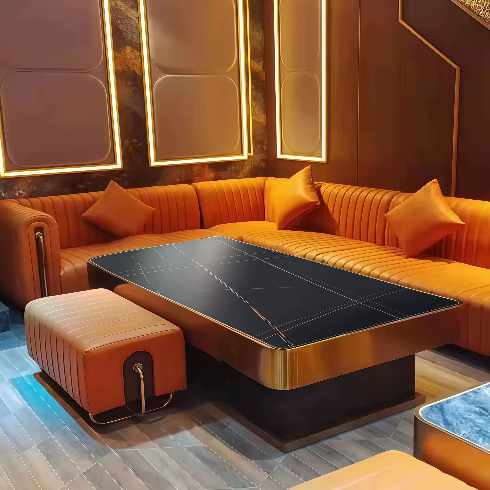 跨境夜场K房包厢卡座酒吧桌椅KTV茶几岩板茶桌可家用高档岩板餐桌