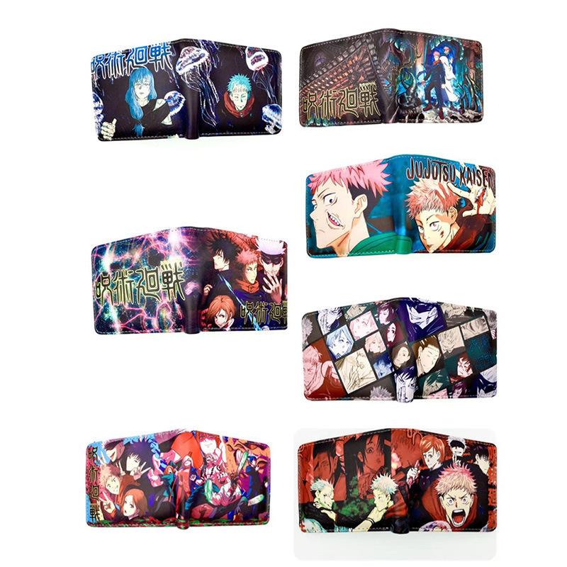 Japanese Anime Spell Back to War Wallet Tiger Stick Five Enlightenment Teenagers Trend Simple Pu Leather Coin Wallet Wallet