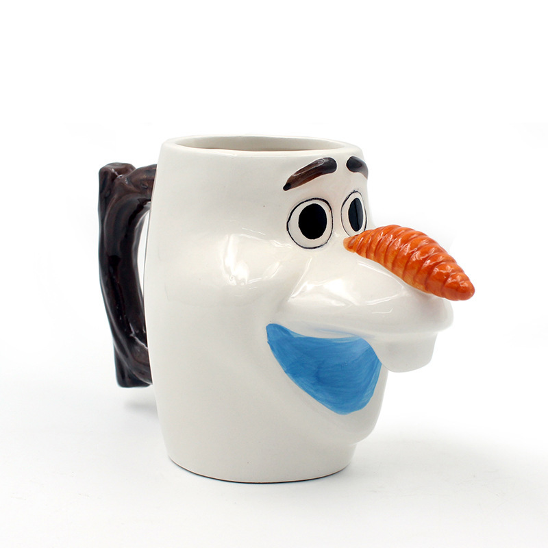Cerámica Nieve Bao Taza de marcas de hielo y nieve 3D de dibujos animados taza de agua taza de desayuno taza de jugo taza de leche