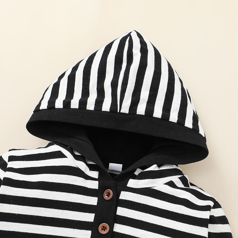 Nihaojewelry Children's Hooded Pullovers Striped Trousers Two-piece Set Wholesale display picture 4
