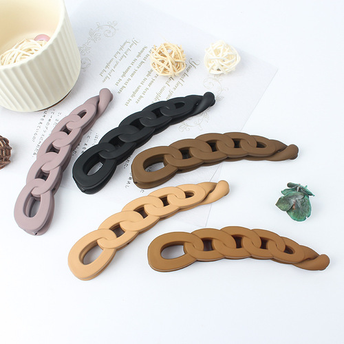 Korean style vertical banana clip, simple and fashionable commuter frosted hollow design twist clip, versatile ponytail clip for the back of the head