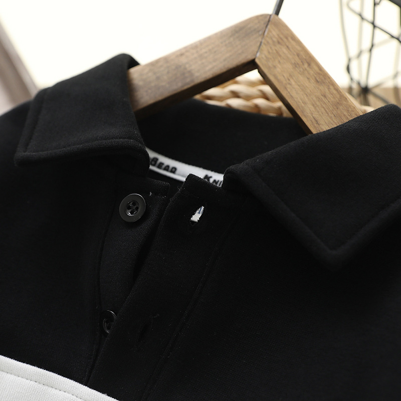 Children's polo shirt, boys' autumn hoodie, 2023 new casual top, large lapel children's clothing_voghion.com