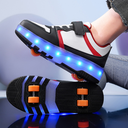 Roller shoes for children, four-wheeled ice skates for girls, eight-wheeled transforming roller shoes for students, sports wheels for boys