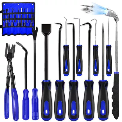 Mühərrik tənzimləmə alətləri, In-Stock 4-Piece/9-Piece/11-Piece/13-Piece/17-Piece Car Oil - dark-blue-13-piece-set-with-rotating-head-stone-detector-oxford-storage-roll-bag
